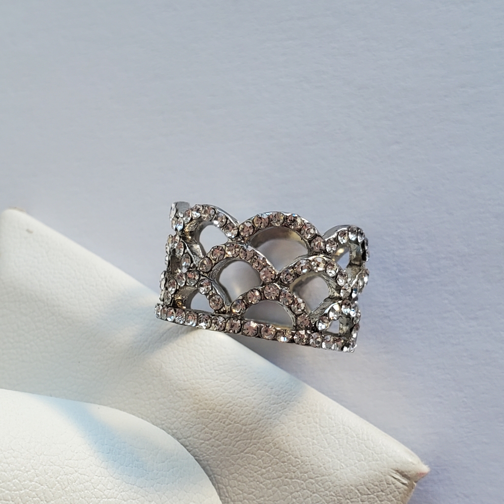 Silver Open Work Crown Promise Ring